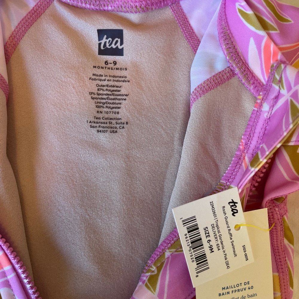 NWT Tea Collection Rash Guard Baby Swimsuit - Picture 3 of 4